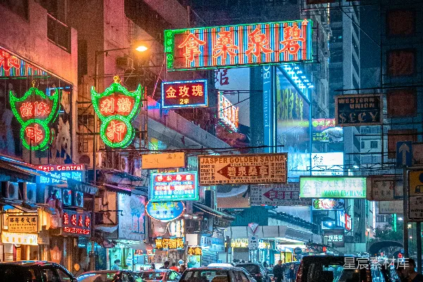 高清摄影 夜间路边停着的汽车