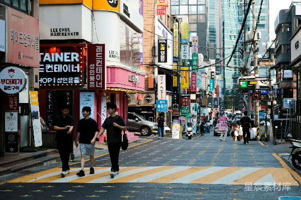 高清摄影 一条充满高大建筑物的城市街道
