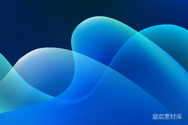 高清摄影 蓝色和青色流动波浪形状