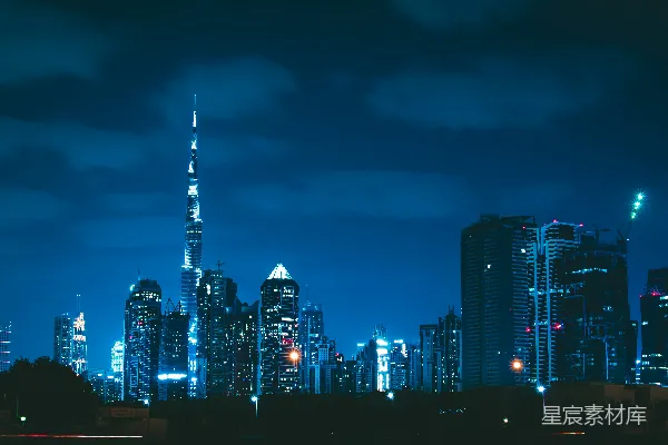 高清摄影 夜晚高楼林立的城市