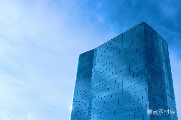 高清摄影 蓝色玻璃外墙的高层建筑