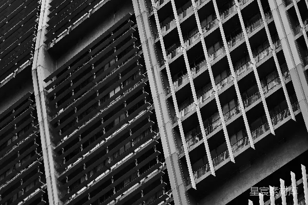 现代建筑立面上的几何图案