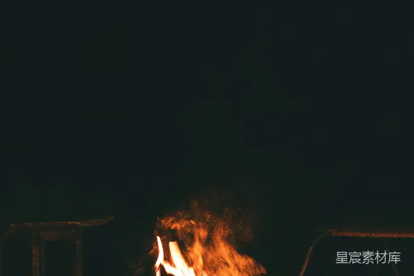 森林中夜间着火