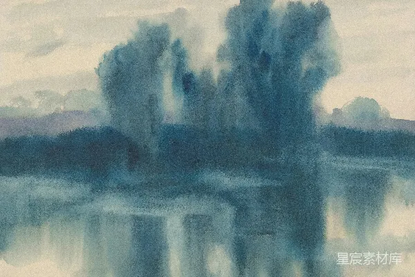 高清摄影 蓝色抽象风景与水的倒影