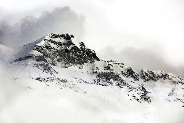 高清摄影 白雪覆盖的冰川山
