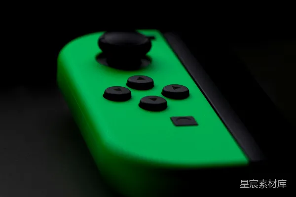 Nintendo Switch的荧光绿色控制器近距离拍摄