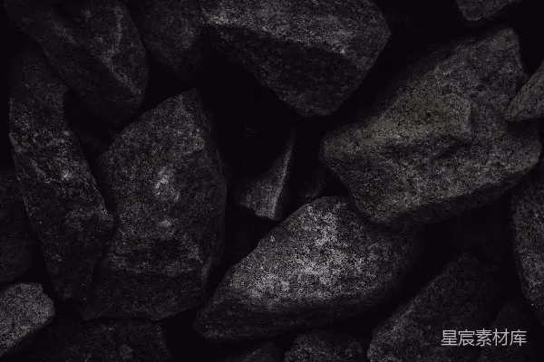 高清摄影 一堆黑色粗糙的煤块