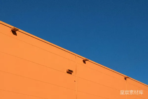 高清摄影 橙色混凝土结构的建筑摄影