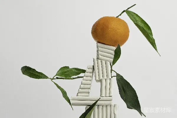 高清摄影 橙色的水果平衡碎片