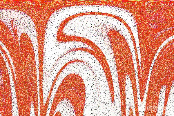 高清摄影 一幅橙白相间的画，上面有漩涡状的图案。
