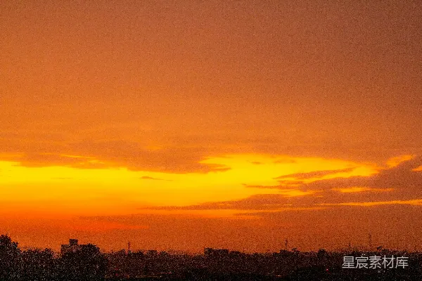 高清摄影 城市上方的五彩天空