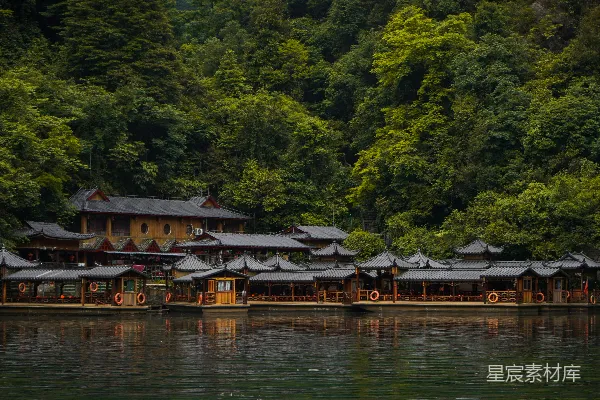 高清摄影 白天时，白色和棕色的房子靠近绿色的树木和河流。
