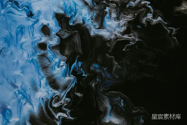蓝白抽象绘画