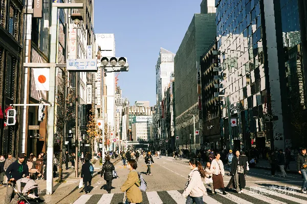 一群人正在过马路的人行横道上