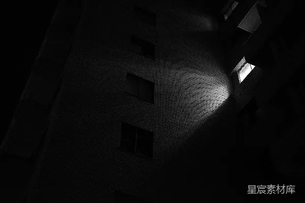 高清摄影 一张夜间拍摄的黑白建筑物照片