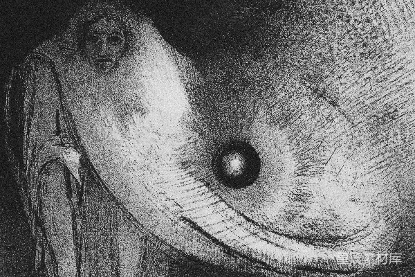 高清摄影 一幅黑白画的面孔