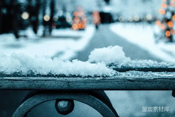 高清摄影 雪覆盖的栏杆