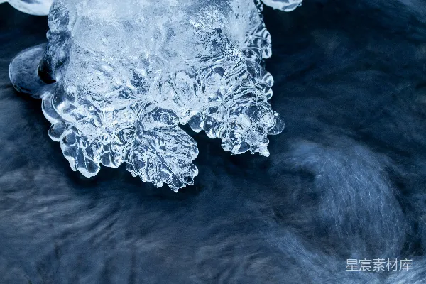 高清摄影 水面上的冰的特写