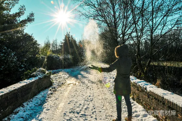 高清摄影 穿绿色夹克的人在白天走在覆盖着积雪的地面上。