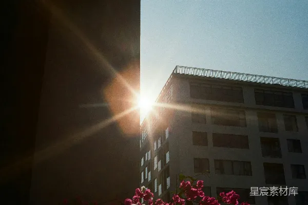 现代建筑上的太阳光芒图案