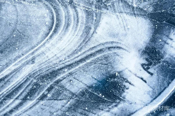 高清摄影 雪地中的道路俯瞰图