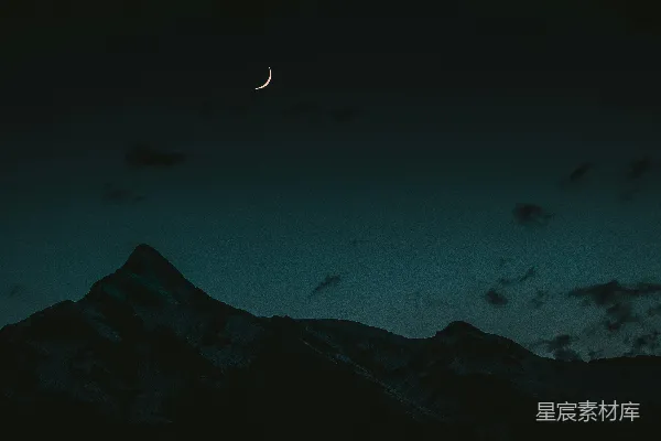 高清摄影 剪影照片的山景