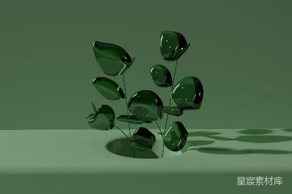 一群绿色的物体悬浮在空中