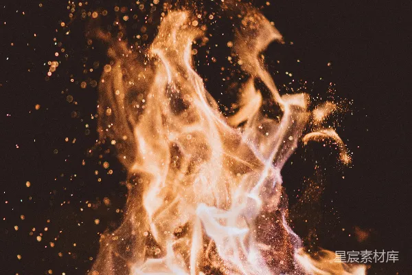 高清摄影 夜间拍摄的火灾特写照片