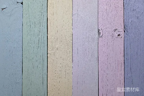 高清摄影 一幅彩色木墙的特写图。
