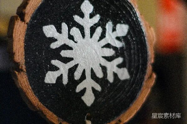 高清摄影 黑白雪花印花圆形装饰品