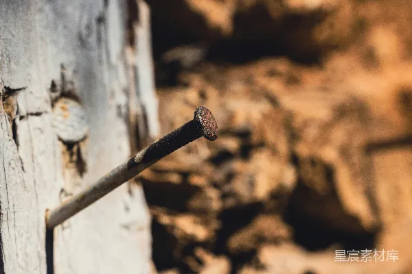 高清摄影 生锈的木门把手