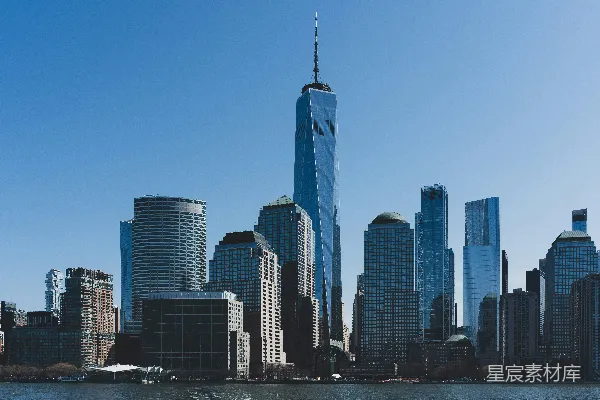 纽约世界贸易中心和纽约市天际线