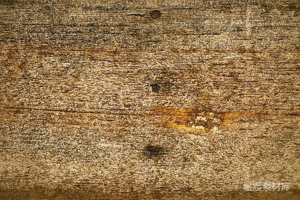 高清摄影 这是描述的标题：旧而磨损的木头，可见的钉子。
