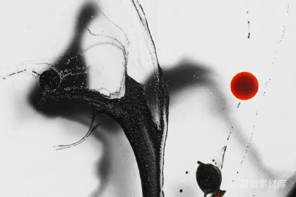 高清摄影 一张黑白照片中的红色物体