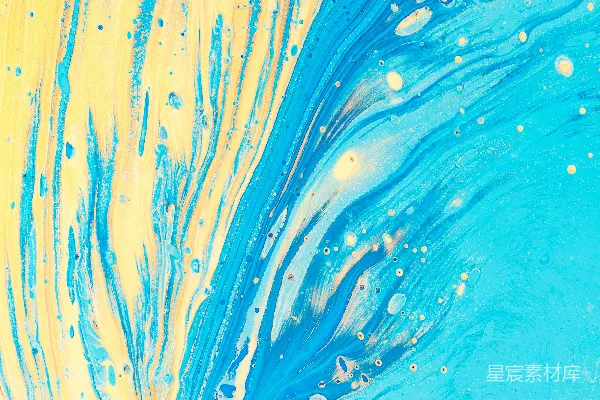高清摄影 蓝色和黄色抽象艺术作品