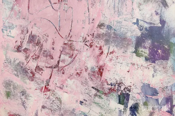 高清摄影 一幅粉色和蓝色调的抽象画作