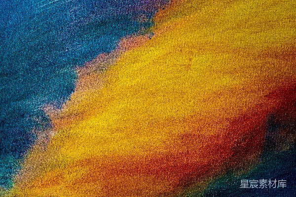 高清摄影 一幅黄色和蓝色背景的画作