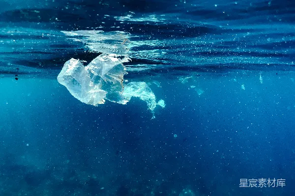 漂浮在水中的塑料袋