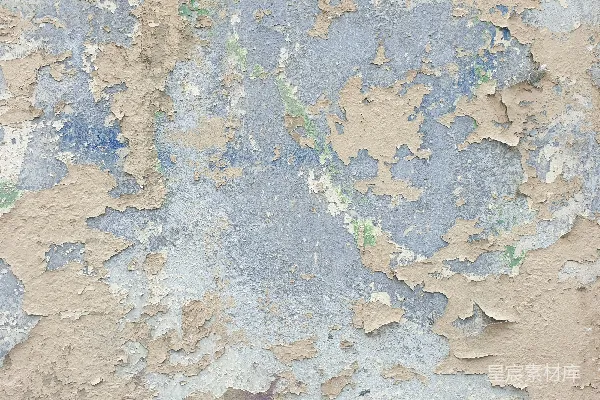 高清摄影 一幅墙的特写画面，上面的油漆正在剥落。