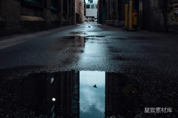 城市街道上的水洼