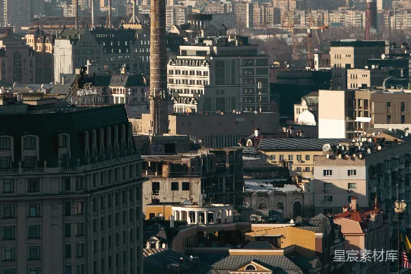 城市全景，建筑风格各异的大片景象