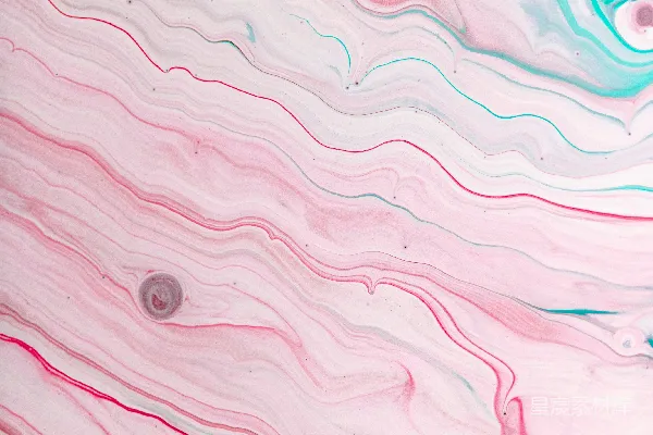 高清摄影 一幅粉色和蓝色的抽象画，画中有圆形。