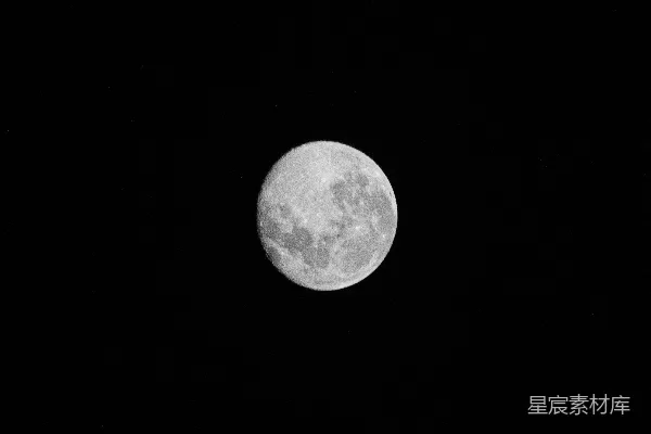 满月在黑暗的夜空里明亮地闪耀着