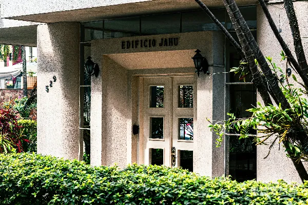 进入janu建筑大楼，周围绿意盎然。