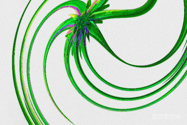 抽象绿色漩涡置于纹理白色背景上