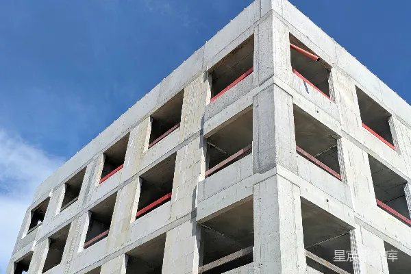 高清摄影 一座高大的混凝土建筑在蓝天之下