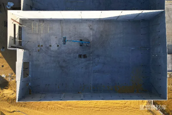 高清摄影 一座正在建设中的建筑的航拍视角