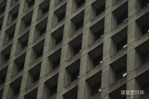 高清摄影 混凝土建筑外墙的网格图案