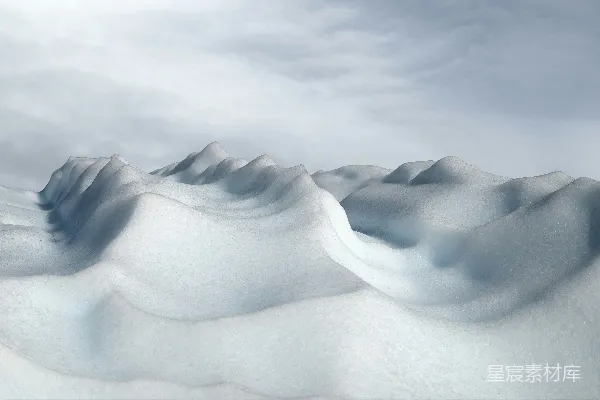 云层下抽象的雪 formation 结晶