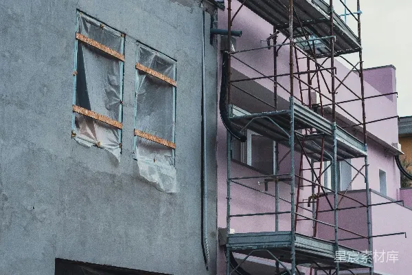 高清摄影 一座带有脚手架的建筑物